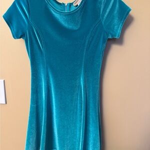 Teal Velvet Short Sleeve Top